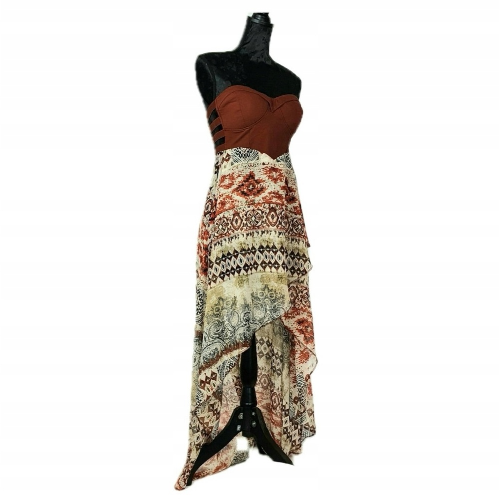 Orange Strapless Sundress for Wedding Guest